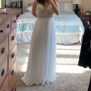 Lulu’s beaded white prom dress